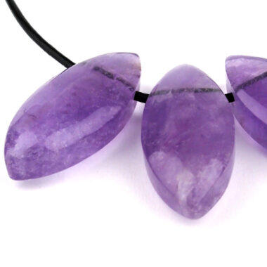 Amethyst Navette Anhänger seitlich gebohrt Edelsteine Heilsteine bei Wunderstein24
