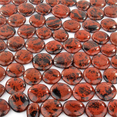 Mahagoni-Obsidian Handschmeichler | Massagestein Ø ca. 32 – 44 mm Edelsteine Heilsteine bei Wunderstein24