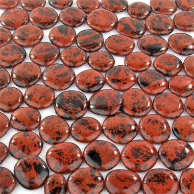 Mahagoni-Obsidian Handschmeichler | Massagestein Ø ca. 32 – 44 mm Edelsteine Heilsteine bei Wunderstein24
