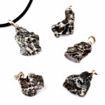 Meteorit Anhänger mit 925 Sterling-Silber Öse Edelsteine Heilsteine bei Wunderstein24
