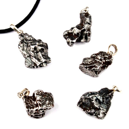 Meteorit Anhänger mit 925 Sterling-Silber Öse Edelsteine Heilsteine bei Wunderstein24
