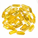 Aqua Aura Bergkristall – Spitzen grün Länge je ca. 30 – 60 mm Edelsteine Heilsteine bei Wunderstein24