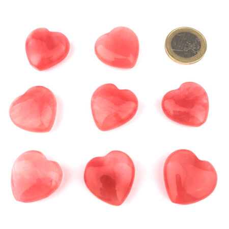 Erdbeerquarz Herz Ø ca. 24 mm A – Qualität Edelsteine Heilsteine bei Wunderstein24