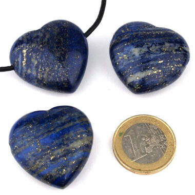 Lapislazuli Herz Anhänger Ø 30 mm seitlich gebohrt Edelsteine Heilsteine bei Wunderstein24