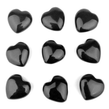 Obsidian Herz Ø ca. 25 mm schwarz aus Mexiko Edelsteine Heilsteine bei Wunderstein24