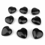 Obsidian Herz Ø ca. 25 mm schwarz aus Mexiko Edelsteine Heilsteine bei Wunderstein24