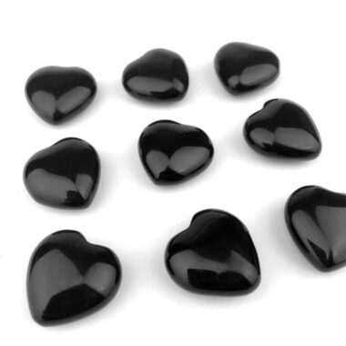 Obsidian Herz Ø ca. 25 mm schwarz aus Mexiko Edelsteine Heilsteine bei Wunderstein24
