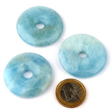 Aquamarin | Beryll Donut Anhänger Ø 37 – 40 mm Edelsteine Heilsteine bei Wunderstein24