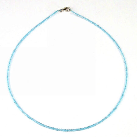 Topas blau facettierte Perlen Kette Länge 45 cm in bester Qualität Edelsteine Heilsteine bei Wunderstein24