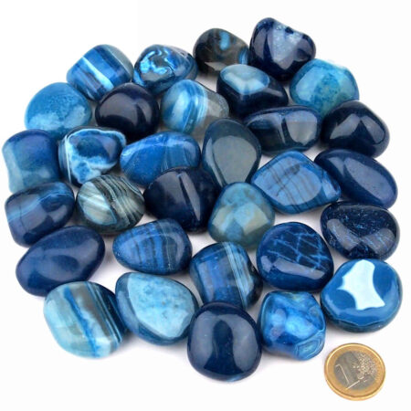Achat Trommelsteine blau Ø 30 – 45 mm Edelsteine Heilsteine bei Wunderstein24