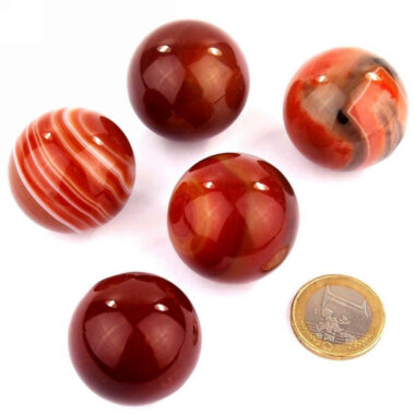 Achat rot Kugel Ø ca. 30 mm aus Brasilien Edelsteine Heilsteine bei Wunderstein24