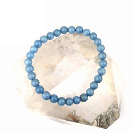Angelit Ø 6 mm Kugel Edelstein Armband flexibel und dehnbar Edelsteine Heilsteine bei Wunderstein24