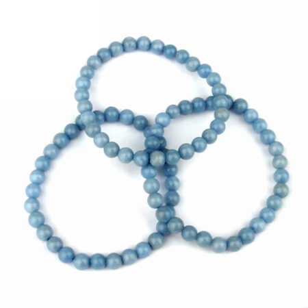 Angelit Ø 6 mm Kugel Edelstein Armband flexibel und dehnbar Edelsteine Heilsteine bei Wunderstein24