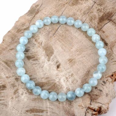 Aquamarin Ø 6 mm Kugel Edelstein Armband flexibel und dehnbar Edelsteine Heilsteine bei Wunderstein24