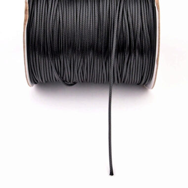 160 Meter geflochtenes Baumwollband gewachst schwarz Ø 1,5 mm Edelsteine Heilsteine bei Wunderstein24