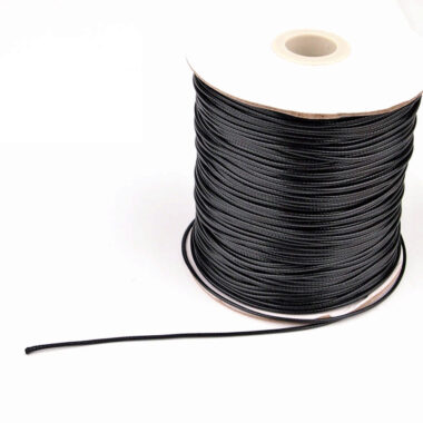 160 Meter geflochtenes Baumwollband gewachst schwarz Ø 1,5 mm Edelsteine Heilsteine bei Wunderstein24