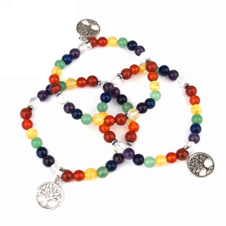 Chakra – Baum des Lebens Ø 6 mm Kugel Edelstein Armband flexibel und dehnbar Edelsteine Heilsteine bei Wunderstein24