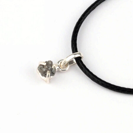 Diamant | Rohdiamant Anhänger & 925 Sterling-Silber + Öse und schwarzem Satinband Edelsteine Heilsteine bei Wunderstein24