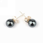 Hämatit Ø 6 mm Kugel Ohrstecker Paar & 925 Sterling-Silber Edelsteine Heilsteine bei Wunderstein24