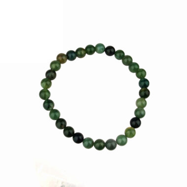 Moosachat Ø 6 mm Kugel Edelstein Armband flexibel und dehnbar Edelsteine Heilsteine bei Wunderstein24