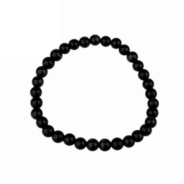 Obsidian schwarz Ø 6 mm Kugel Edelstein Armband flexibel und dehnbar Edelsteine Heilsteine bei Wunderstein24