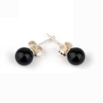 Hämatit Ø 6 mm Kugel Ohrstecker Paar & 925 Sterling-Silber Edelsteine Heilsteine bei Wunderstein24