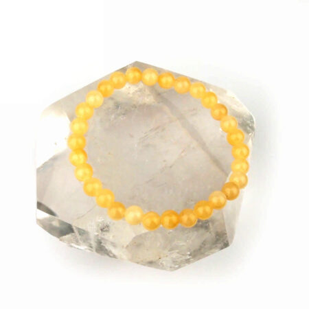 Orangencalcit Ø 6 mm Kugel Edelstein Armband flexibel und dehnbar Edelsteine Heilsteine bei Wunderstein24