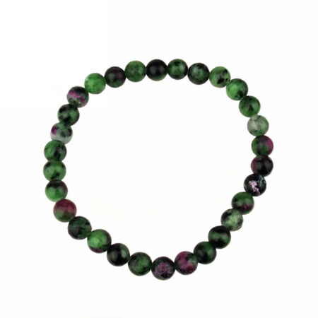 Rubin und Zoisit Ø 6 mm Kugel Edelstein Armband flexibel und dehnbar Edelsteine Heilsteine bei Wunderstein24