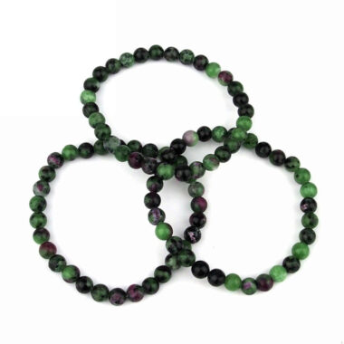 Rubin und Zoisit Ø 6 mm Kugel Edelstein Armband flexibel und dehnbar Edelsteine Heilsteine bei Wunderstein24