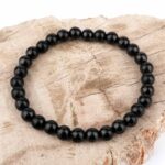 Schungit Ø 6 mm Kugel Edelstein Armband flexibel und dehnbar Edelsteine Heilsteine bei Wunderstein24