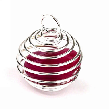 Spirale Anhänger Ø 25 mm Silber rhodiniert Edelstein | Perlen Käfig mit Öse Edelsteine Heilsteine bei Wunderstein24