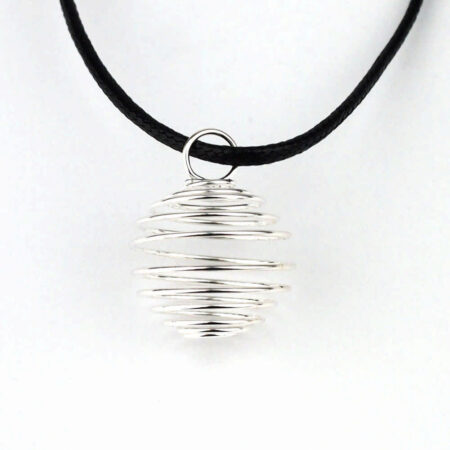 Spirale Anhänger Ø 25 mm Silber rhodiniert Edelstein | Perlen Käfig mit Öse Edelsteine Heilsteine bei Wunderstein24