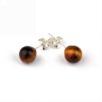 Tigerauge Ø 6 mm Kugel Ohrstecker Paar & 925 Sterling-Silber Edelsteine Heilsteine bei Wunderstein24