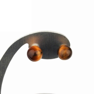 Tigerauge Ø 6 mm Kugel Ohrstecker Paar & 925 Sterling-Silber Edelsteine Heilsteine bei Wunderstein24