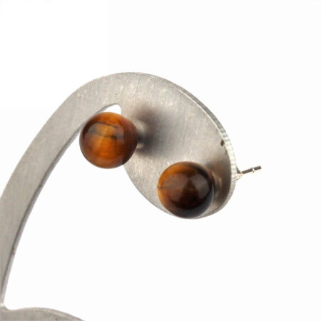 Tigerauge Ø 6 mm Kugel Ohrstecker Paar & 925 Sterling-Silber Edelsteine Heilsteine bei Wunderstein24