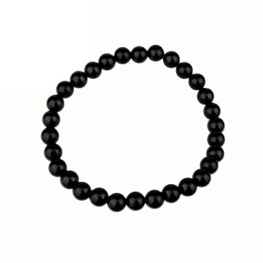 Turmalin schwarz | Schörl Ø 6 mm Kugel Edelstein Armband flexibel und dehnbar Edelsteine Heilsteine bei Wunderstein24