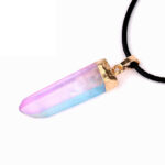 Aqua | Angel Aura Lemuria-Bergkristall Spitzen Anhänger mit Öse Gold rhodiniert Edelsteine Heilsteine bei Wunderstein24