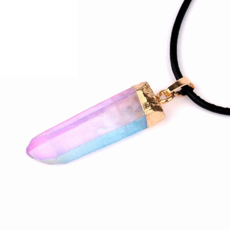 Aqua | Angel Aura Lemuria-Bergkristall Spitzen Anhänger mit Öse Gold rhodiniert Edelsteine Heilsteine bei Wunderstein24