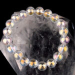 Aqua | Angel Aura Bergkristall Ø 8 mm Kugel Edelstein Armband flexibel und dehnbar Edelsteine Heilsteine bei Wunderstein24