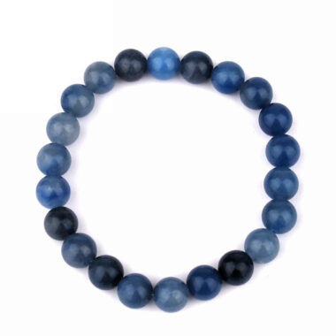 Aventurin blau | Blauquarz Ø 8 mm Kugel Edelstein Armband flexibel und dehnbar Edelsteine Heilsteine bei Wunderstein24