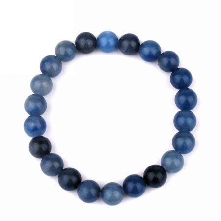 Aventurin blau | Blauquarz Ø 8 mm Kugel Edelstein Armband flexibel und dehnbar Edelsteine Heilsteine bei Wunderstein24