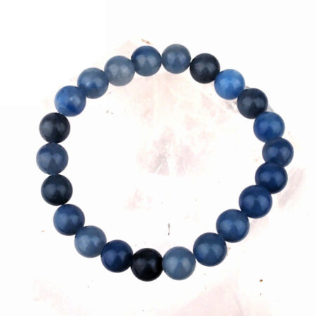 Aventurin blau | Blauquarz Ø 8 mm Kugel Edelstein Armband flexibel und dehnbar Edelsteine Heilsteine bei Wunderstein24