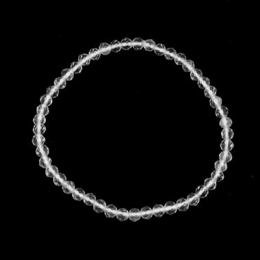 Bergkristall facettiert Ø 4 mm Edelstein Armband flexibel und dehnbar Edelsteine Heilsteine bei Wunderstein24