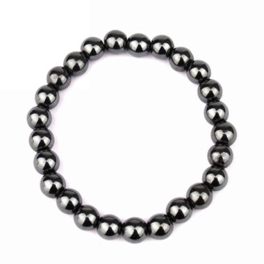 Hämatit Ø 8 mm Kugel Edelstein Armband flexibel und dehnbar Edelsteine Heilsteine bei Wunderstein24
