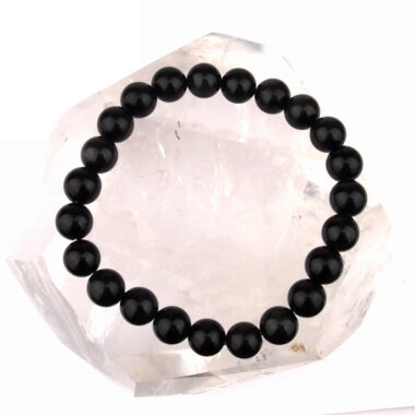 Obsidian schwarz Ø 8 mm Kugel Edelstein Armband flexibel und dehnbar Edelsteine Heilsteine bei Wunderstein24