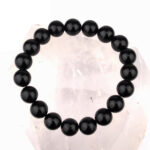 Turmalin schwarz | Schörl Ø 8 mm Kugel Edelstein Armband flexibel und dehnbar Edelsteine Heilsteine bei Wunderstein24