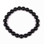 Turmalin schwarz | Schörl Ø 9 mm Kugel Edelstein Armband flexibel und dehnbar Edelsteine Heilsteine bei Wunderstein24