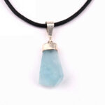 Aquamarin | Beryll Kristall Anhänger und 925 Sterling Silber+Öse Edelsteine Heilsteine bei Wunderstein24