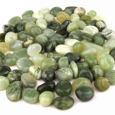 Jade | Serpentin Trommelsteine handpoliert Ø ca. 18 – 28 mm Edelsteine Heilsteine bei Wunderstein24
