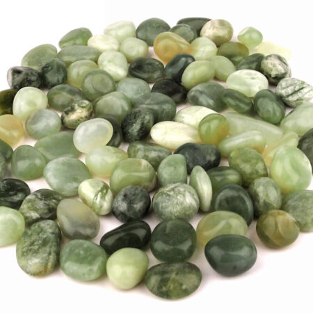 Jade | Serpentin Trommelsteine handpoliert Ø ca. 18 – 28 mm Edelsteine Heilsteine bei Wunderstein24